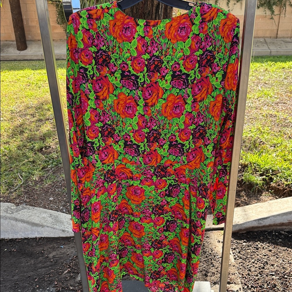 Zara Multicolor Floral Long Sleeve Dress - Picture 6 of 6
